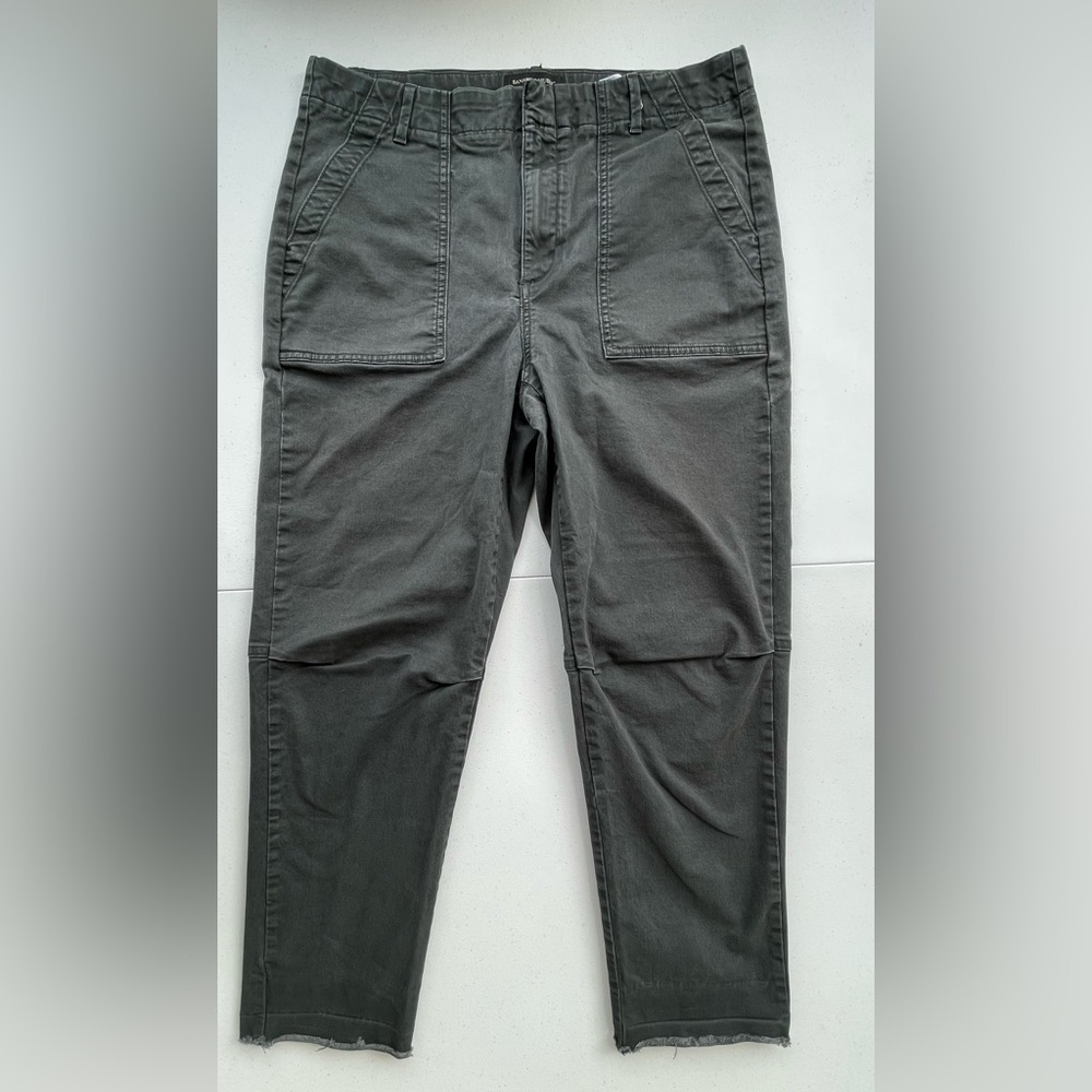 Banana Republic Girlfriend Chino Pants Women Size 10 Green Utility Crop